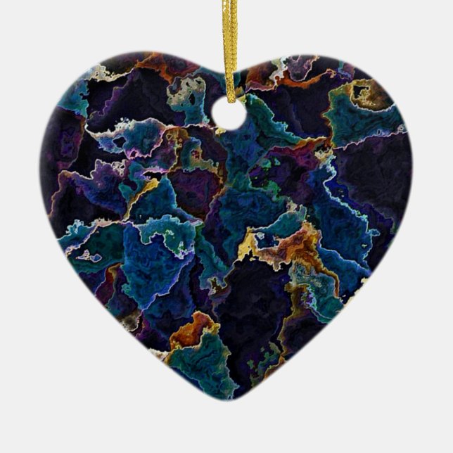 Oil Slick  Ceramic Ornament (Front)