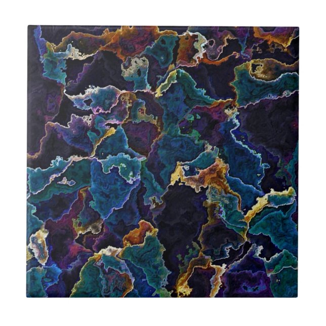 Oil Slick  Ceramic Tile (Front)
