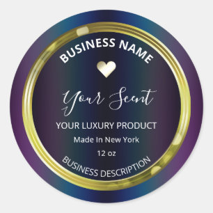 Oil Slick Coloured Gold Framed Soy Candle Labels