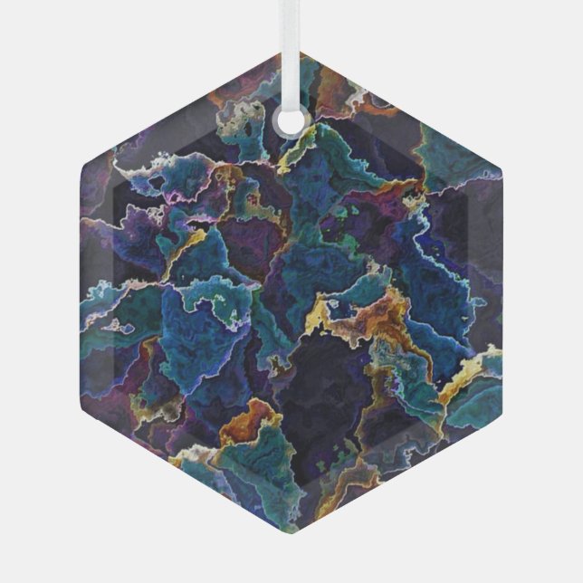 Oil Slick   Glass Tree Decoration (Front)