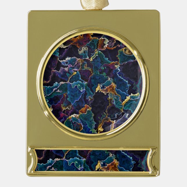 Oil Slick   Gold Plated Banner Ornament (Front)