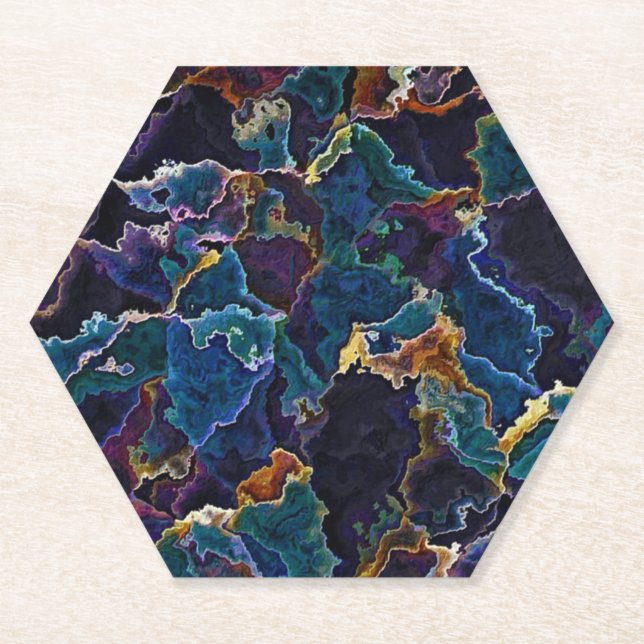 Oil Slick   Paper Coaster (Front)