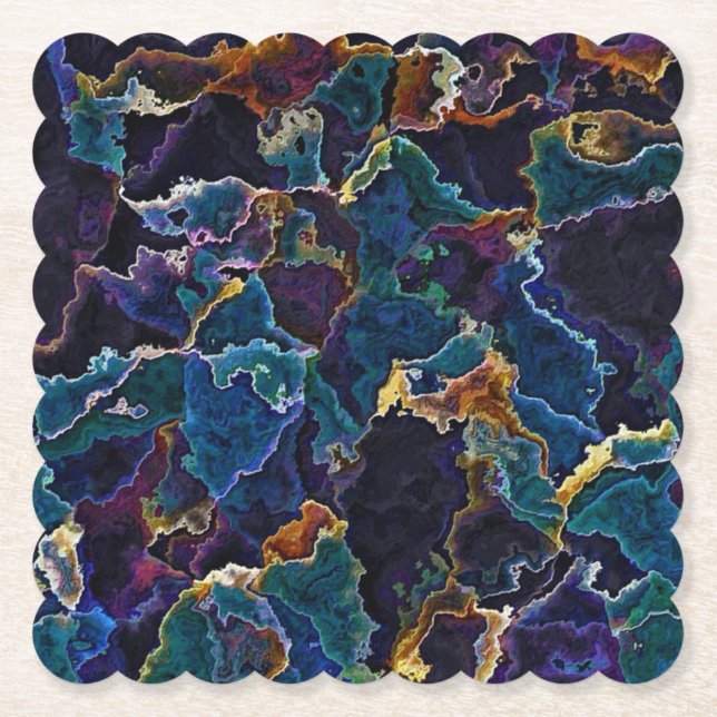 Oil Slick   Paper Coaster (Front)