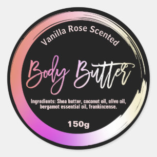 Oil Slick Shea Body Butter Circle Labels