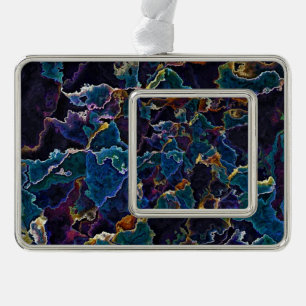 Oil Slick  Silver Plated Framed Ornament