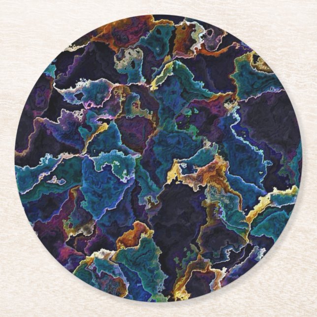 Oil Slick  Square Paper Coaster (Front)