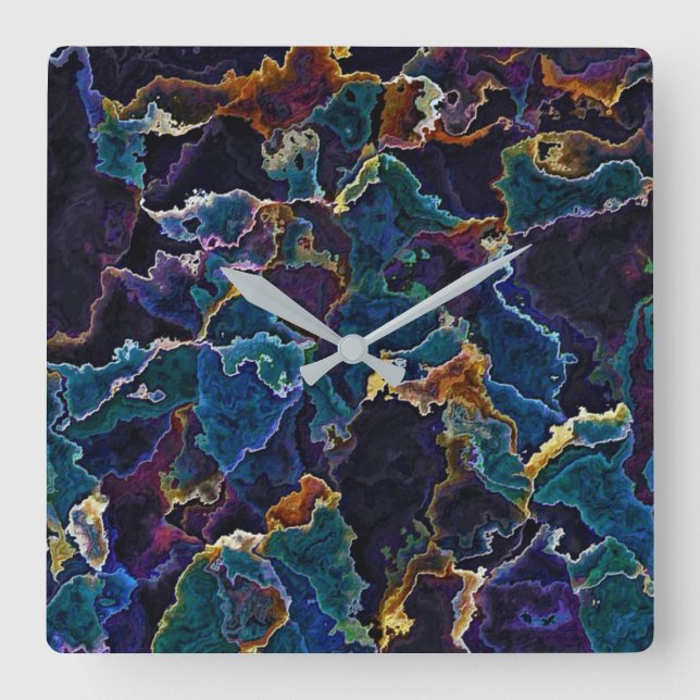 Oil Slick   Square Wall Clock (Front)