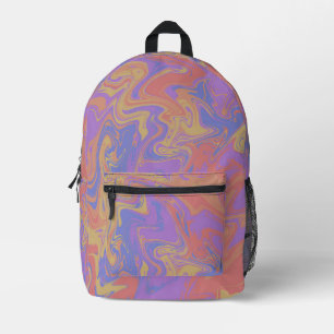 Oil Spill  Printed Backpack