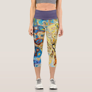 Oil Spill Rainbow Capri Leggings