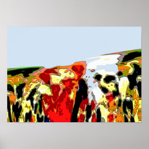 "Oil Spill" Sea of Colours Abstract Poster