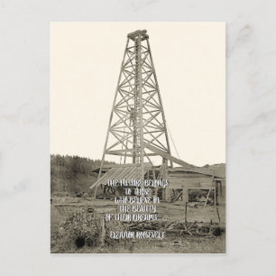 Oil Well Inspirational Photo 1890 Vintage Antique Holiday Postcard