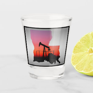 Oil Well Pump Jack Louisiana Shape Shot Glass