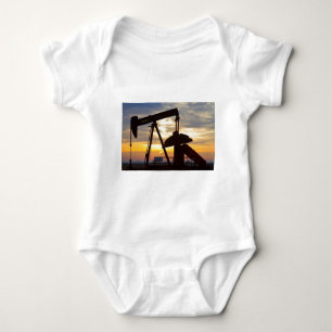 Oil Well Pump Jack Sunrise Baby Bodysuit