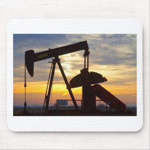 Oil Well Pump Jack Sunrise Mouse Pad