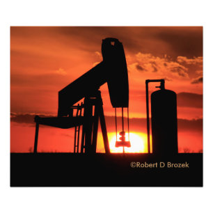 Oil Well Pump Sunset Silhouette Photo Enlargement
