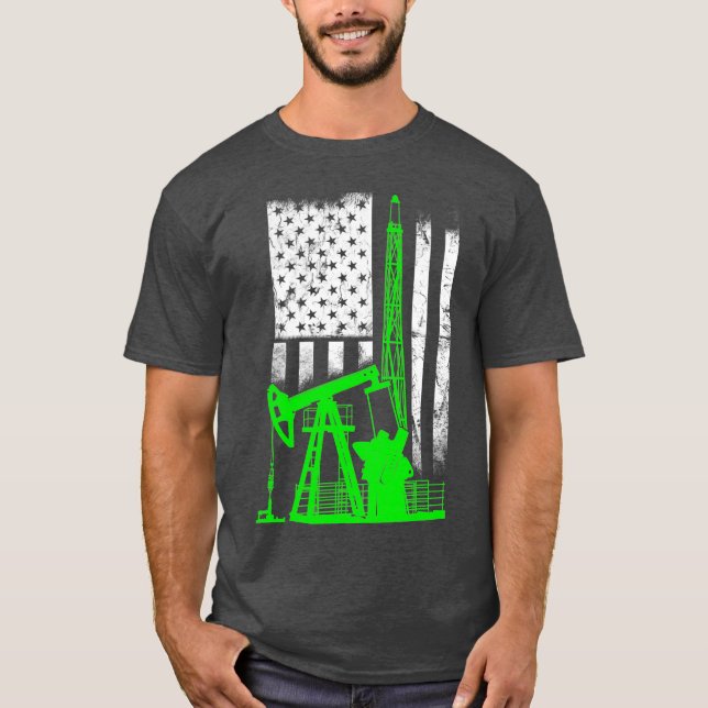 Oilfield Flag America US St Patricks Day Rig T-Shirt (Front)