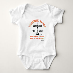OILFIELD KID Orange Baby Bodysuit