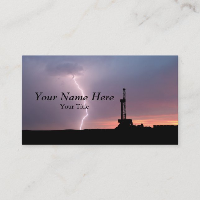 Oilfield Lightning Purple Sunrise Business Card (Front)