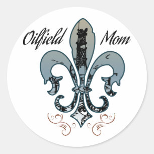 oilfield mum classic round sticker