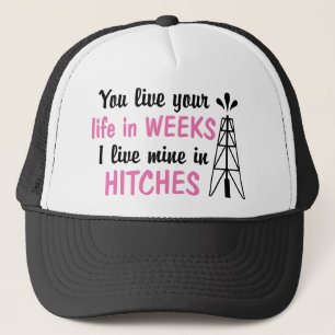 Oilfield   Offshore Hitches Girlfriend or Wife Trucker Hat