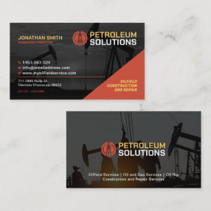 Oilfield, Oil and gas, Oil Rig, Well, Petroleum Business Card