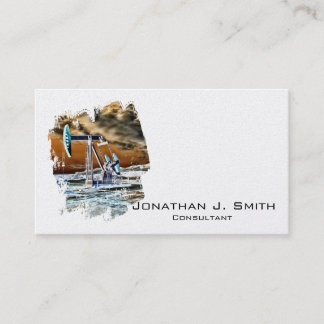 Oilfield Pumping Unit Colourful Splash Business Card