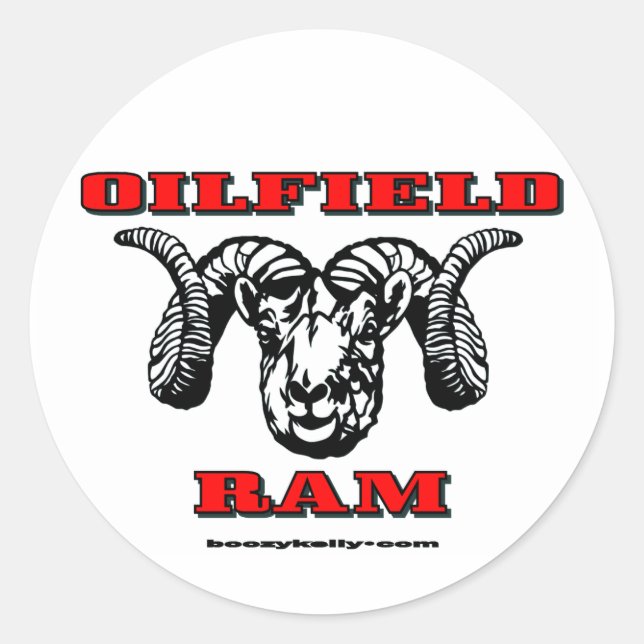 Oilfield Ram, Oil Field Sticker (Front)