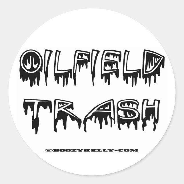 OilField Trash, OilField Sticker, Hard Hat Sticker (Front)