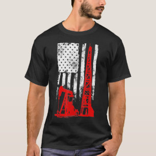 Oilfield US Flag Oil Rig T-Shirt