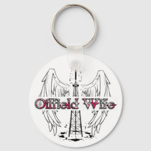 Oilfield Wife Rig & Wings Key Ring