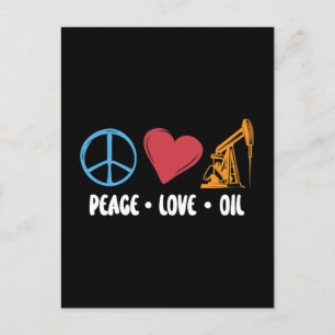 Oilfield Worker Peace Love Oil Rig Worker Workers Holiday Postcard