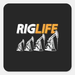 Oilfield Worker Rig Life Oil Rig Workers Roughneck Square Sticker
