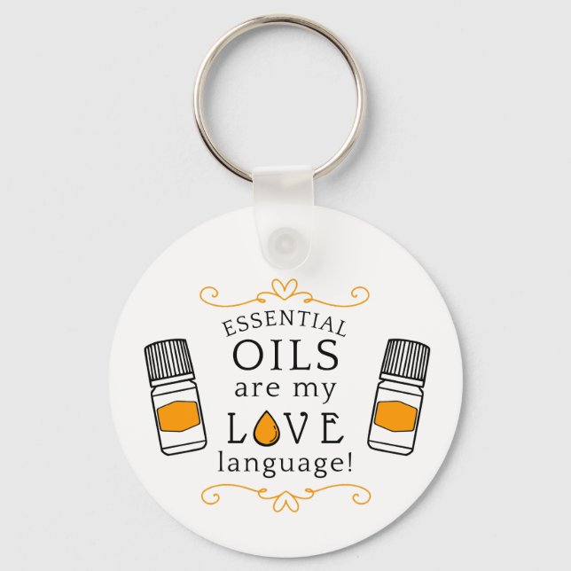 Oils Are My Love Language Key Chain Gold/Yellow (Front)