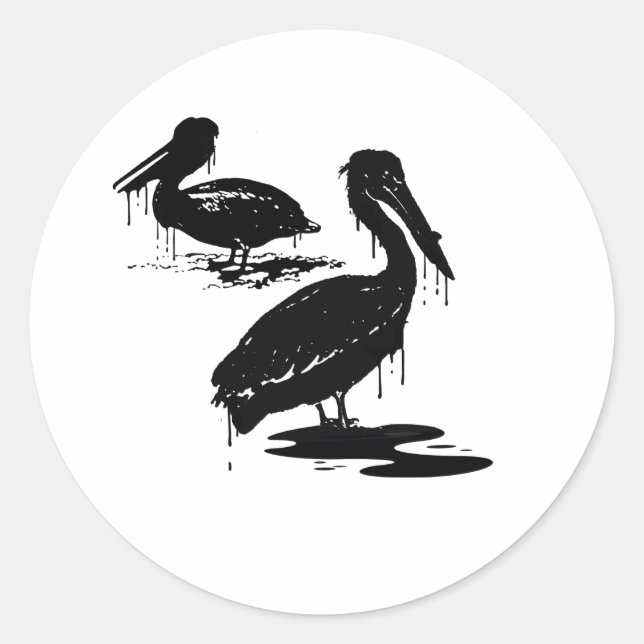 Oily Birds1 Classic Round Sticker (Front)