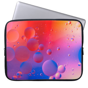 oily drops in water with colourful background, clo laptop sleeve