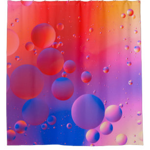 oily drops in water with colourful background, clo shower curtain
