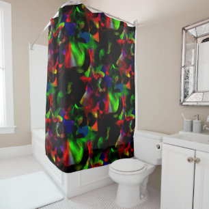 Oily green and red stains with dark parts shower curtain