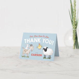 Oink Baa Cluck Moo Kid's Folded Thank You Card