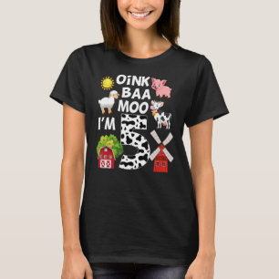 Oink Baa Moo I'm 5 Farm Theme Birthday 5 Years Old T-Shirt