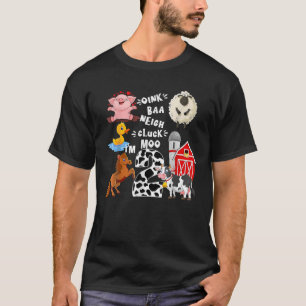 Oink Baa Neigh Cluck Moo I'm 2 Years Old Farm Them T-Shirt