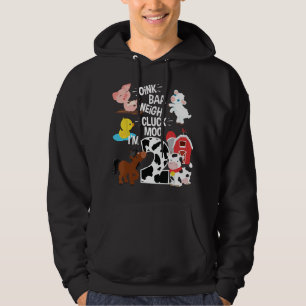 Oink Baa Neigh Cluck Moo I'm 2 Yrs Old Farm Theme Hoodie