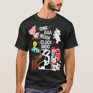 Oink Baa Neigh Cluck Moo I'm 2 Yrs Old Farm Theme  T-Shirt