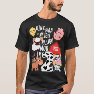 Oink Baa Neigh Cluck Moo Im Two Farmer Birthday Fa T-Shirt
