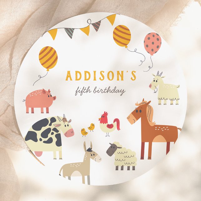 Oink Baa Quack Moo Farm Animals Birthday Party Paper Plate (Creator Uploaded)