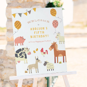Oink Baa Quack Moo Farm Animals Birthday Party Poster