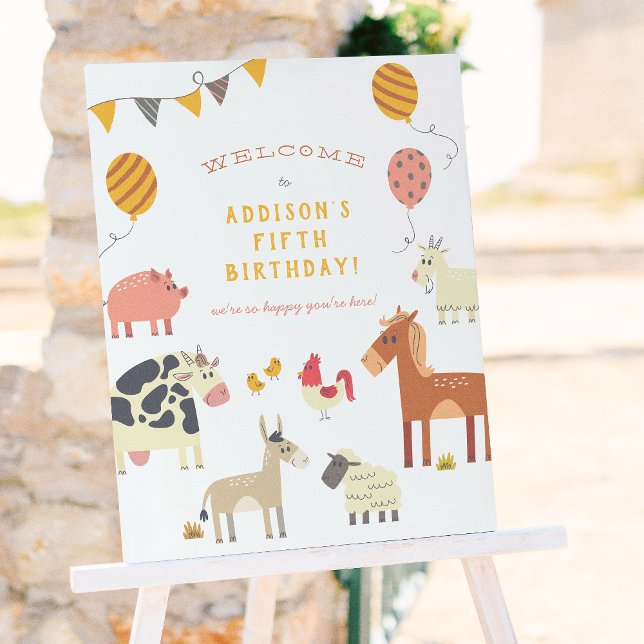 Oink Baa Quack Moo Farm Animals Birthday Party Poster (Creator Uploaded)