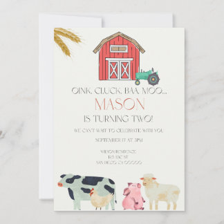 Oink Cluck Baa Moo Digital Invitation