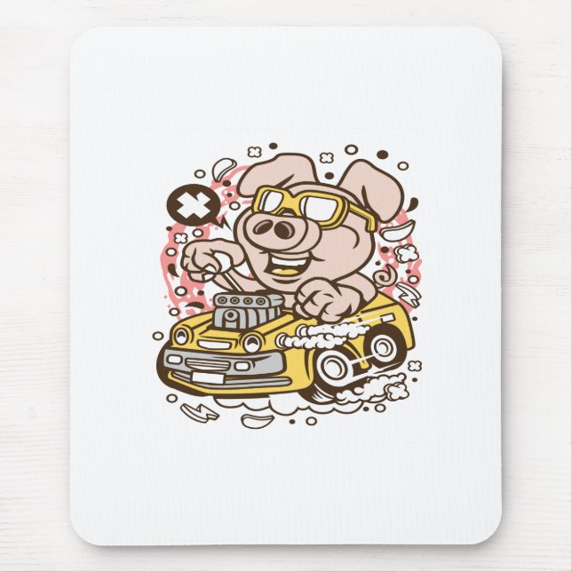 Oink Hotrod Mouse Pad (Front)