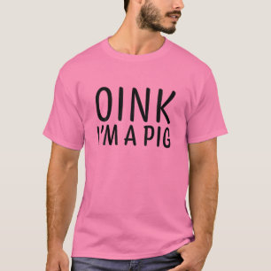 Oink I'm A Pig Simple Funny Lazy Halloween Costume T-Shirt
