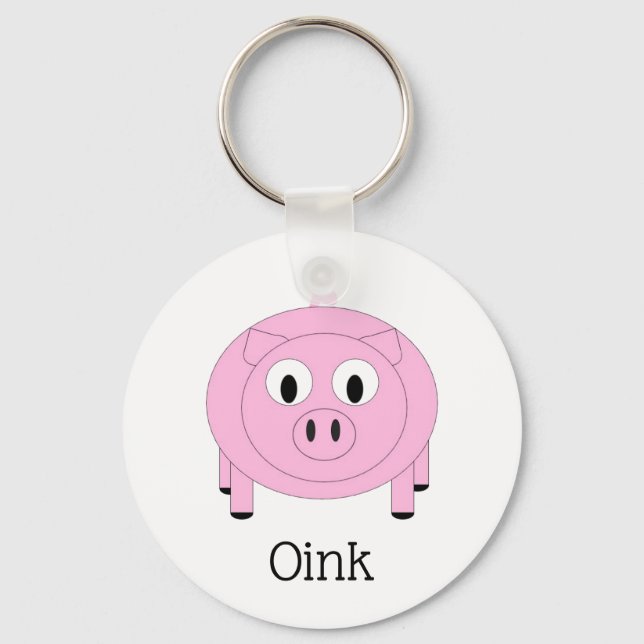 'Oink' Little Pig Keychain (Front)